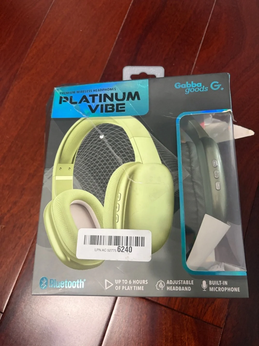 Gabba Goods Platinum Vibe Wireless Headphones - Lime Green